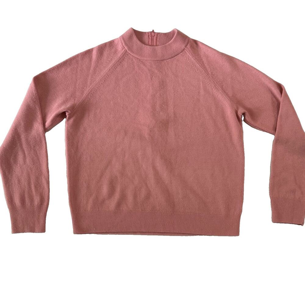Mercer Street Studio Dusty Pink Mock Neck Zip-Back Sweater PS Petite Luxelon